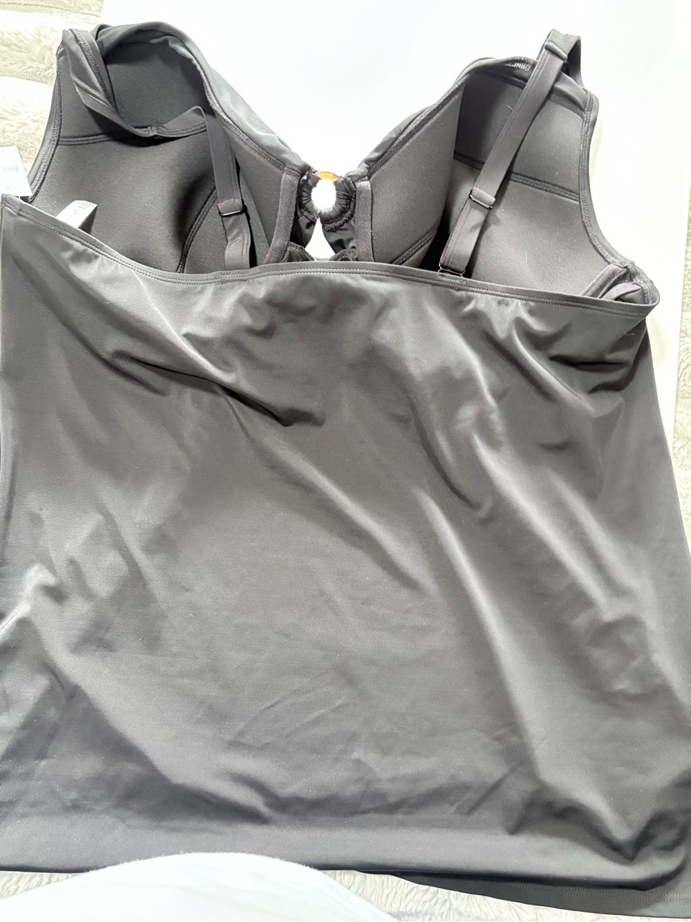 NWT Lane Bryant Sleek Black Swim Tankini Top size 44F - Picture 2 of 3